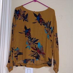Mustard floral blouse